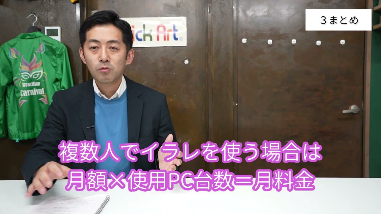 複数人でIllustratorを使う場合は「月額×使用PC台数」が毎月の料金になる