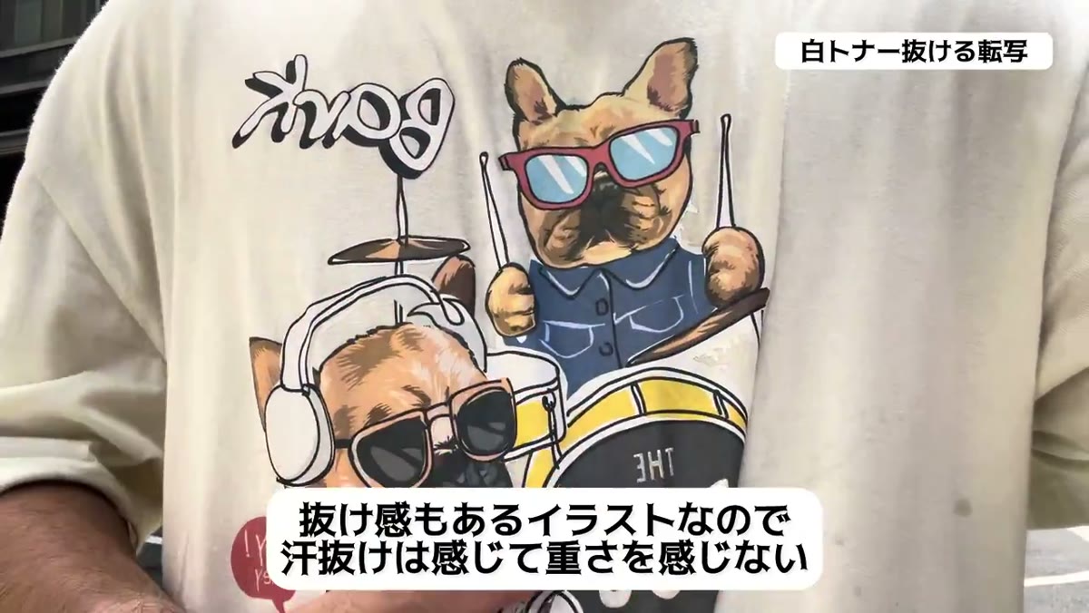 抜け感もあるイラストなので汗抜けは感じて重さを感じない