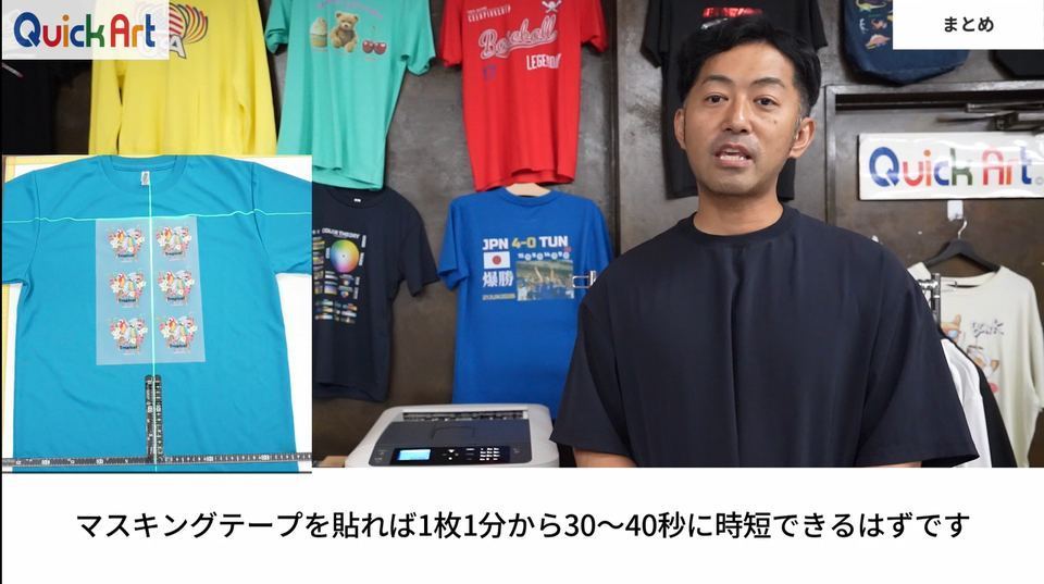 マスキングテープを貼れば1枚1分から30〜40秒に時短できるはずです